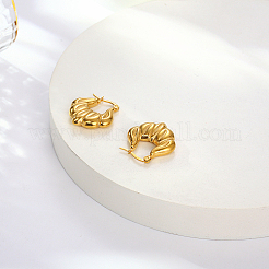 女性用304ステンレスフープピアス  ティアドロップ  ゴールドカラー  25x24mm&nbsp;QJ8091-01