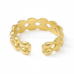 Ion Plating(IP) 304 Stainless Steel Cuff Ring for Women&nbsp;RJEW-C060-06G