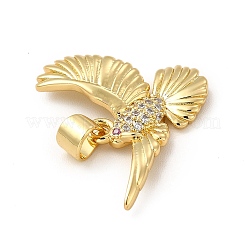 Rack Plating Brass Micro Pave Cubic Zirconia Pendants&nbsp;KK-E072-09G