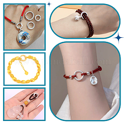 2Pcs 2 Colors 925 Sterling Silver Spring Gate Rings&nbsp;FIND-PH0022-62