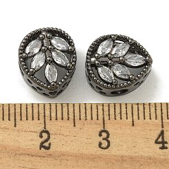 Rack Plating Brass Micro Pave Cubic Zirconia Beads&nbsp;KK-A220-12B