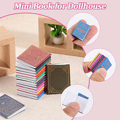 4セット4色紙ノートミニモデル  マイクロランドスケープドールハウスアクセサリー  小道具の装飾のふりをする  ミックスカラー  25x19.5x3mm  1セット/色&nbsp;DIY-GF0010-47A