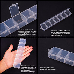 プラスチックビーズ収納ケース  ネイルアートの装飾用のアクセサリー箱  透明  155x33x18mm  4組&nbsp;CON-PH0001-21