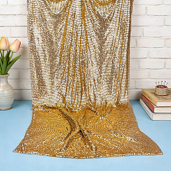 アルミビーズトリムメッシュリボンロール  DIYジュエリークラフト作成用  ゴールド  450~470x1500x2mm&nbsp;DIY-WH0750-413C