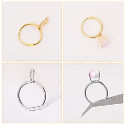 4Pcs 4 Styles Alloy Cuff Ring Findings&nbsp;FIND-CA0009-57