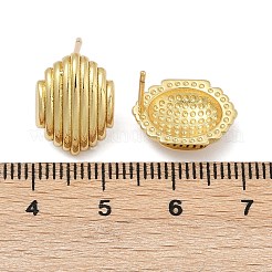 楕円形の真鍮スタッドピアス  鉛フリー＆カドミウムフリー  長持ちメッキ  18KGP本金メッキ  15x11mm&nbsp;EJEW-H154-09A-G