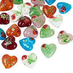 24Pcs 6 Colors Handmade Bumpy Millefiori Glass Beads&nbsp;LAMP-CW0001-11