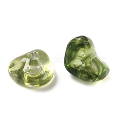 透明なアクリルビーズ  ナゲット  オリーブ  4.3~5.8x7.6~8.5x3.8~4.7mm  穴：1.6mm  約1226個/146g&nbsp;LS-OACR-A021-12D