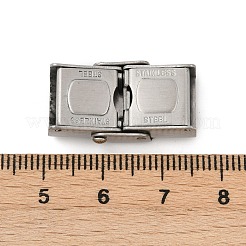 304ステンレススチール時計バンド留め金  長方形  滑らかな表面  ステンレス鋼色  25x14.5x7mm  穴：10x4mm&nbsp;STAS-U055-01C-P