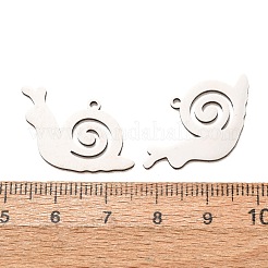 ステンレスペンダント201個  カタツムリのチャーム  レーザー切断  切り取る  ステンレス鋼色  15x25x1mm  穴：1.2mm&nbsp;SA-CBA49C1-06P