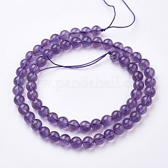 Natural Amethyst Bead Strands&nbsp;G-G945-19-6mm