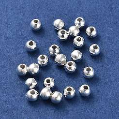 合金ビーズ  長持ちメッキ  ラウンド  銀  4x3.3mm  穴：1.4mm&nbsp;PALLOY-A006-01B-S