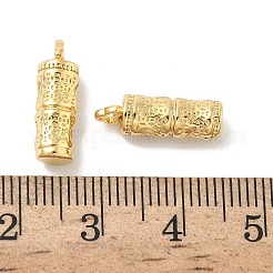 真鍮チャーム  柱/竹のお守り  18KGP本金メッキ  16x5mm  穴：1x3mm&nbsp;KK-B166-11G