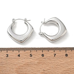 304ステンレススチールフープピアス  正方形  ステンレス鋼色  24x23x6mm&nbsp;SA-CBA46AF-08P
