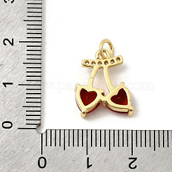 Brass Micro Pave Cubic Zirconia Pendants&nbsp;KK-K302-18G