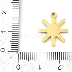 304ステンレスペンダント  エナメル  ゴールドカラー  太陽  17.5x15x1.7mm  穴：1.4mm&nbsp;STAS-F315-06G-03