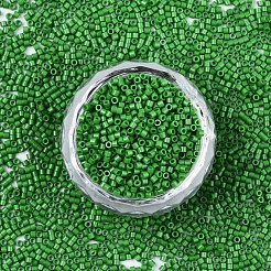 Fgb 11/0グレードaガラスシードビーズ  シリンダー  均一なシードビーズサイズ  焼き付け塗料  グリーン  1.5x1mm  穴：0.5mm  約20000個/袋&nbsp;SEED-S030-1004