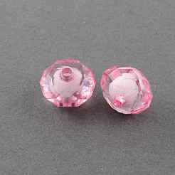 透明なアクリルビーズ  二層ビーズ  多面カット  ロンデル  ミックスカラー  8x6mm  穴：2mm  約2700個/500g&nbsp;TACR-S090-6mm-M