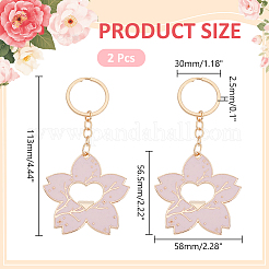 Alloy Enamel Flower Keychains&nbsp;KEYC-WH0038-64