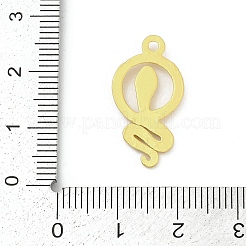 ラックメッキ合金ペンダント  カドミウムフリー＆鉛フリー  ヘビ  マットゴールドカラー  23.5x12.5x2mm  穴：1.6mm&nbsp;PALLOY-D369-24MG-03