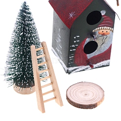木製の階段のミニチュア装飾品  マイクロランドスケープドールハウスアクセサリー  小道具の装飾のふりをする  ナバホホワイト  65x25mm&nbsp;PW-WG14056-01