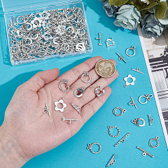 80 個 8 スタイルのチベットスタイル合金マンテル  アンティークシルバー  12~19x11~20mm  穴：1~3mm  10個/スタイル&nbsp;FIND-GA0005-34