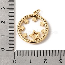 Brass Micro Pave Clear Cubic Zirconia Pendants&nbsp;KK-K419-06G
