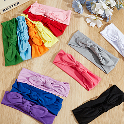 26Pcs 13 Colors Polyester Bowknot Elastic Headbands&nbsp;OHAR-GO0001-17