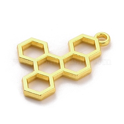 合金ペンダント  中空ハニカムチャーム  ゴールドカラー  29.5x18x2mm  穴：2mm&nbsp;FIND-WH0155-018A