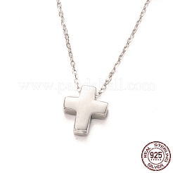 Anti-Tarnish Rhodium Plated 925 Sterling Silver Pendant Necklaces&nbsp;NJEW-H209-01P