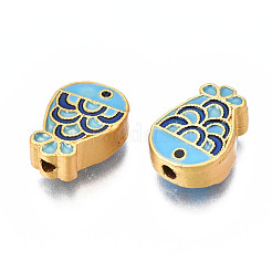 Rack Plating Alloy Enamel Beads&nbsp;ENAM-N056-037A