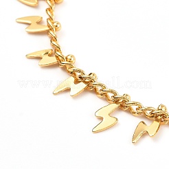 Lightning Bolt Brass Charm Bracelets&nbsp;BJEW-JB06650-01