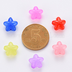 透明なアクリルビーズ  模造ゼリー  スター  ミックスカラー  10x10.5x6mm  穴：1.6mm  約1690個/500g&nbsp;MACR-S373-26E