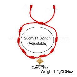 Handmade Red String Braided Bracelet Sets with Stainless Steel Chinese Knot Charms&nbsp;NM6573-2