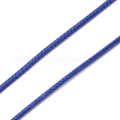 韓国のワックスポリエステルコード  フラット  ネックレス  ブレスレット作り  ダークブルー  1mm  15 M /袋&nbsp;YC-WH0009-02F