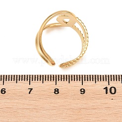 304 Stainless Steel Cuff Open Rings for Women&nbsp;RJEW-C161-01C-G