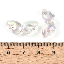 透明UVメッキアクリルビーズ  虹色の  翼  透明  9.5x22.5x6.5mm  穴：2mm.&nbsp;PACR-D288-15A