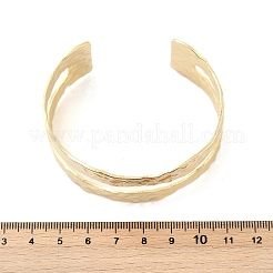 Rack Plating Brass Open Cuff Bangle for Women&nbsp;BJEW-A137-01G