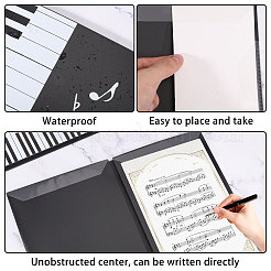 PP Plastic 6-Pages Piano Sheet Music Folder&nbsp;AJEW-WH0609-433