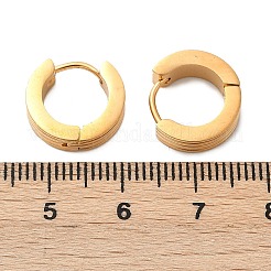304ステンレススチール研磨効果フープピアス  イオンプレーティング（ip）  ゴールドカラー  13.5x4mm&nbsp;EJEW-M001-40C-G