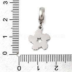 304 ステンレススチール カラフル エナメル ヨーロピアン ダングル チャーム  大きな穴のペンダント  ステンレス鋼色  24mm  穴：4.5mm&nbsp;STAS-D153-01B-P