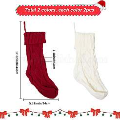 4Pcs 2 Colors Knitted Acrylic Fiber Hanging Stocking Bags&nbsp;AJEW-SP0004-02