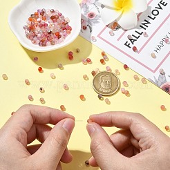 200個の天然瑪瑙ビーズ  多面カットラウンド  染め＆加熱  ピンク  4mm  穴：0.8mm&nbsp;G-CJ0001-78