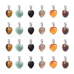 12Pcs 6 Style Natural Gemstone Pendants&nbsp;G-LS0002-10