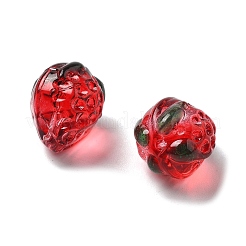 Transparent Glass Enamel Beads Strawberry&nbsp;LAMP-V001-05C