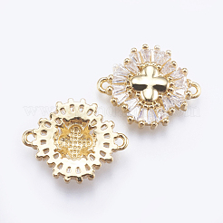 Brass Micro Pave Cubic Zirconia Links&nbsp;KK-P137-09G-RS