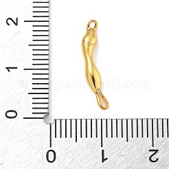 真鍮製コネクタチャーム  不規則なバーリンク  ゴールドカラー  19x4x3mm  穴：0.6~0.8mm&nbsp;KK-Z072-07G