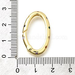 Brass Micro Pave Cubic Zirconia Spring Gate Rings&nbsp;KK-Z093-04G