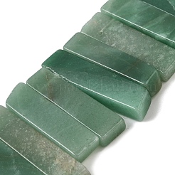 天然石グリーンアベンチュリンビーズ連売り  長方形  トップ掘削  22~60x6~14x6~9mm  穴：1.5~2mm  約17~22個/連  7.48''~8.07''（19~20.5センチメートル）&nbsp;G-S386-D15