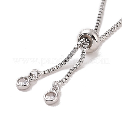 Cubic Zirconia Snanke Pendant Necklace with Cup Chains&nbsp;NJEW-P276-01P